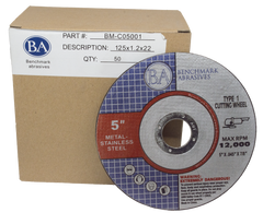 5" x .045 x 7/8" T1 Premium Thin Cut-Off Wheel - 25 pack