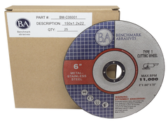 6" x .045 x 7/8" T1 Premium Thin Cut-Off Wheel - 25 pack