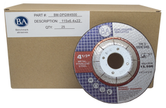 4-1/2" x 1/4" x 7/8" T27 Depressed Center Grinding Wheel - 25 pack