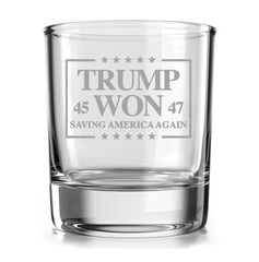 Old Southern Brass 'Trump Won' Commemorative Whiskey Glass - Laser Engraved