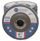 Benchmark Abrasives 4-1/2" X 7/8" T29 (ANGLED FACE) ZIRCONIA FLAP DISC - 10 PACK
