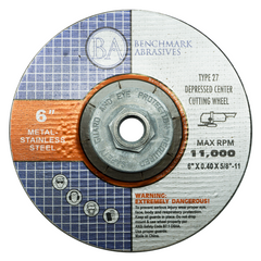 6" x .040" x 5/8-11" T27 Cutting Wheel Wheel - 10 Pack