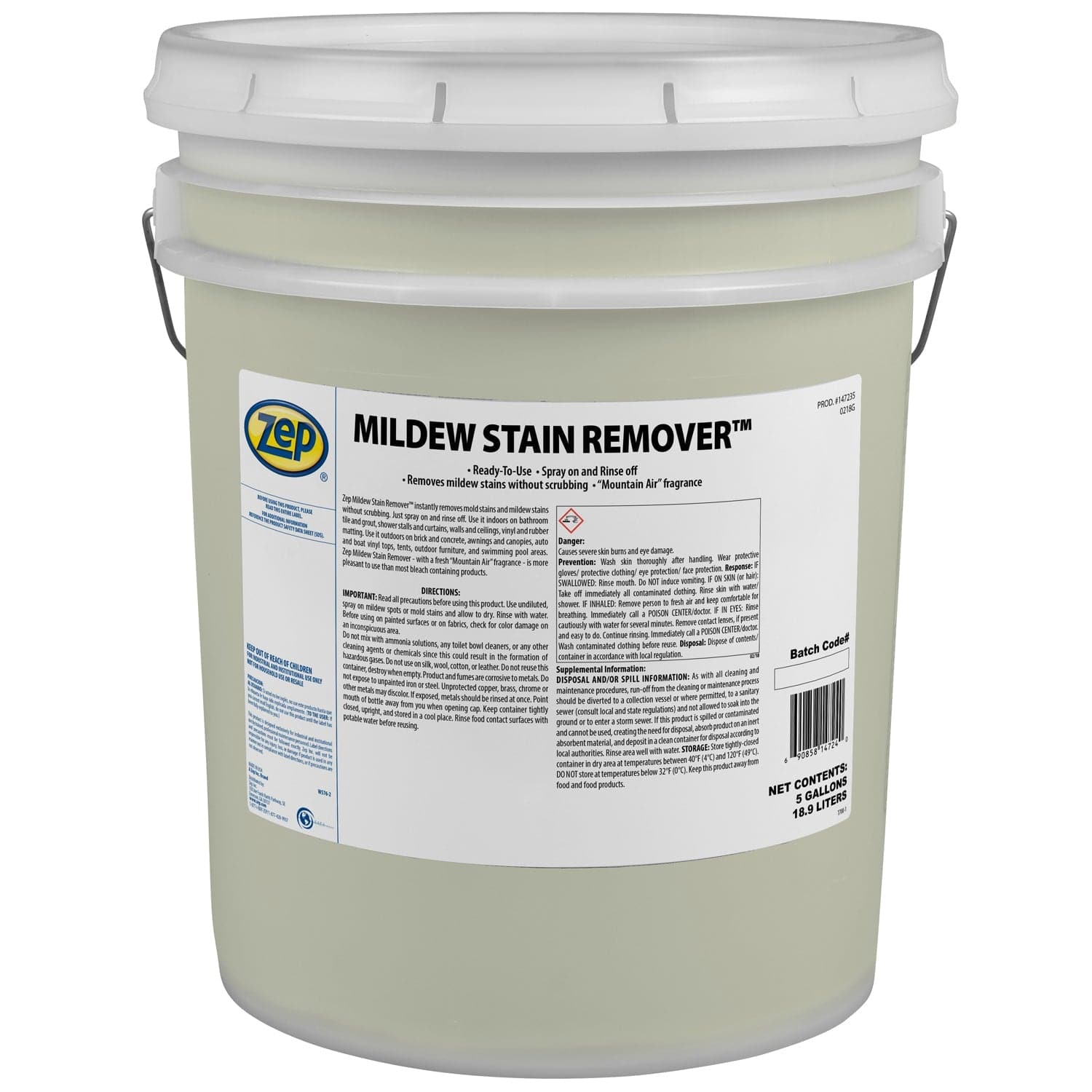 Mildew Stain Remover - 5 Gallon - Versa Solutions, LLC