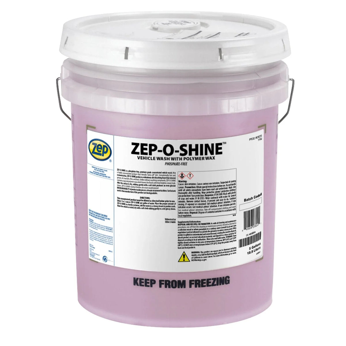 Zep-O-Shine Concentrated Car Wash - 5 Gallon - Versa Solutions, LLC