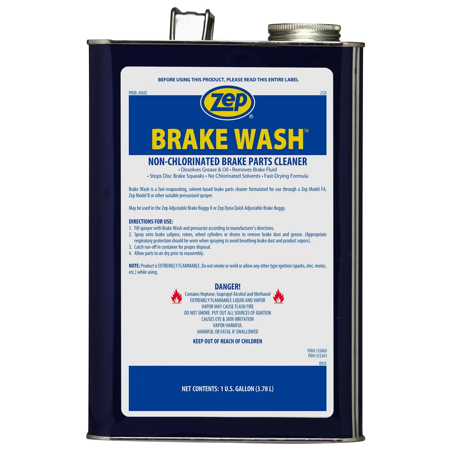 Brake Wash Liquid Non-Chlorinated Brake Parts Cleaner - 1 Gallon - Versa Solutions, LLC