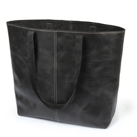 Genuine Cowhide Top Grain Leather Tote - Black/Brown