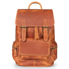 Valley Handcrafted Top Grain Leather Backpack - Camel