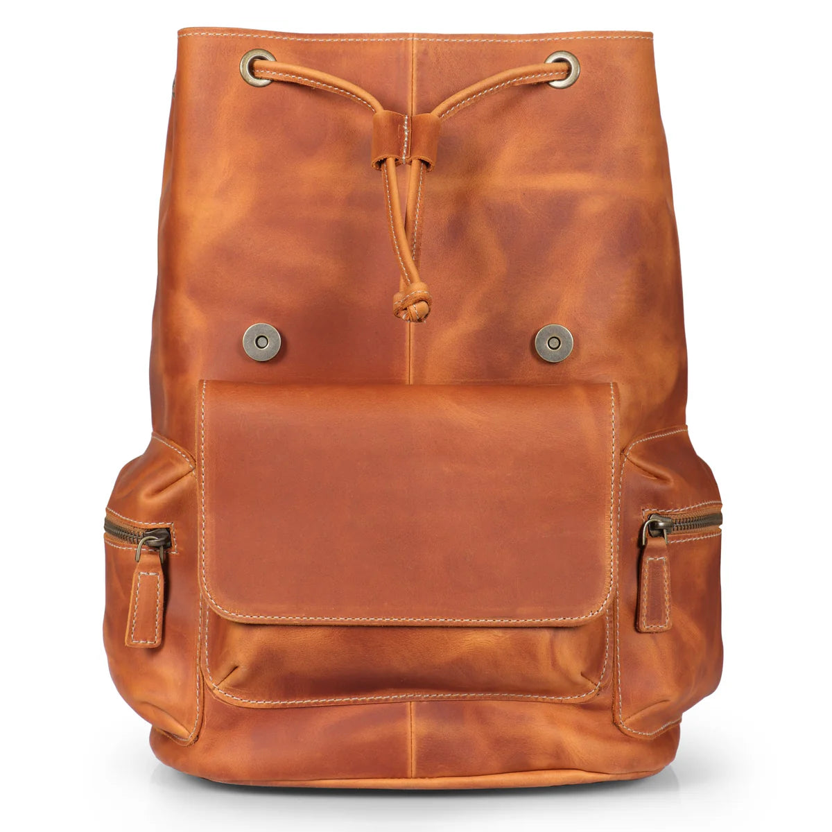 Valley Handcrafted Top Grain Leather Backpack - Camel