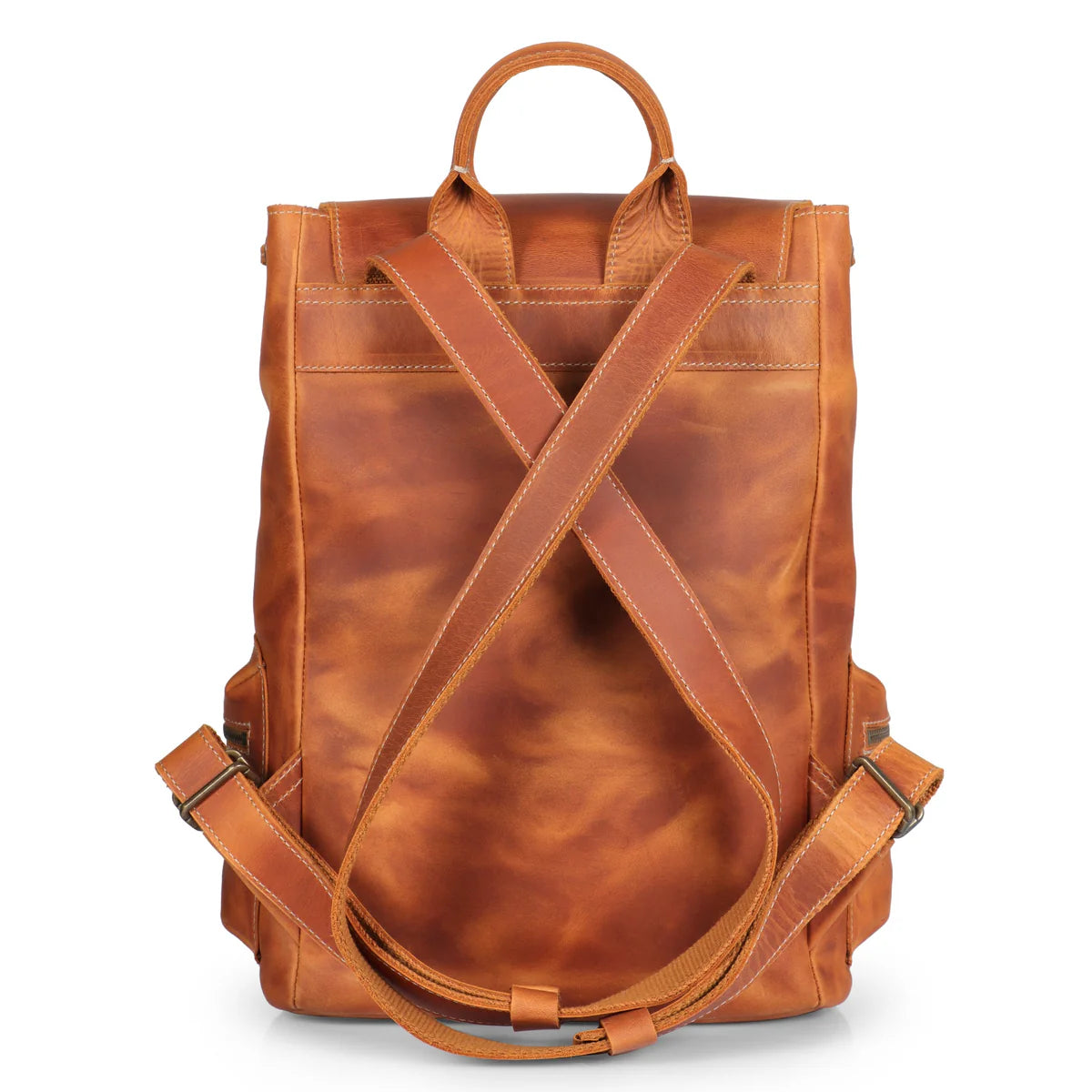 camel color leather backpack Valley Handcrafted Top Grain Leather Backpack