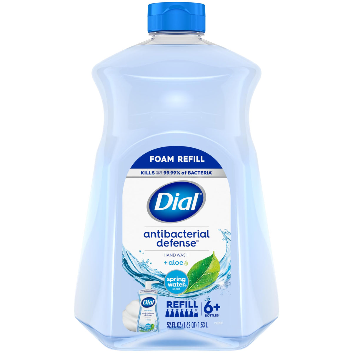 Dial Antibacterial Foaming Hand Soap Refill, Spring Water, 52 fl oz.