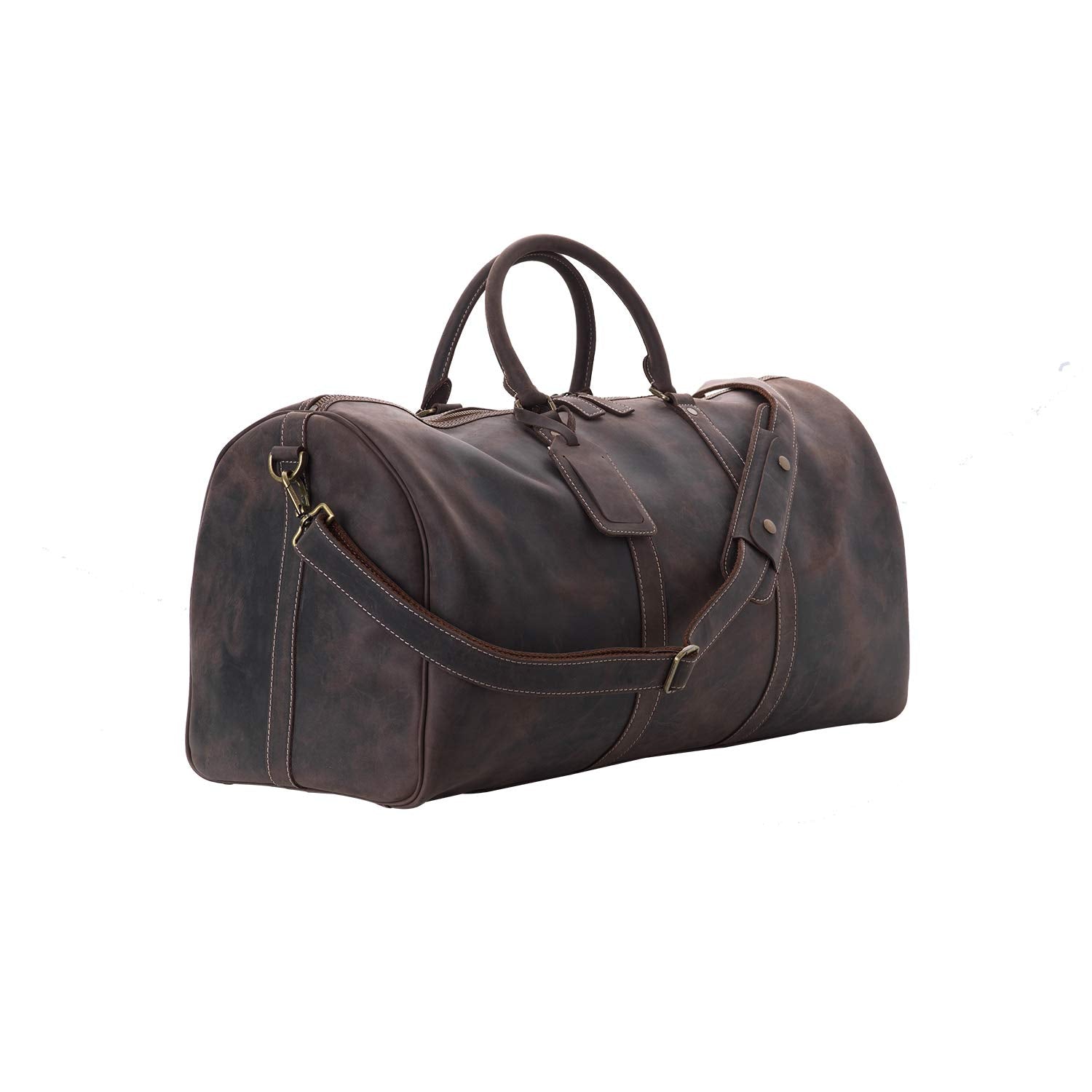 London Yucca Top Grain Leather Duffel Bag - Chestnut