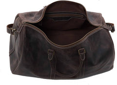 London Yucca Top Grain Leather Duffel Bag - Chestnut