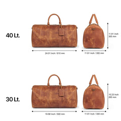 Londo Yucca Top Grain Leather Duffel Bag - Camel