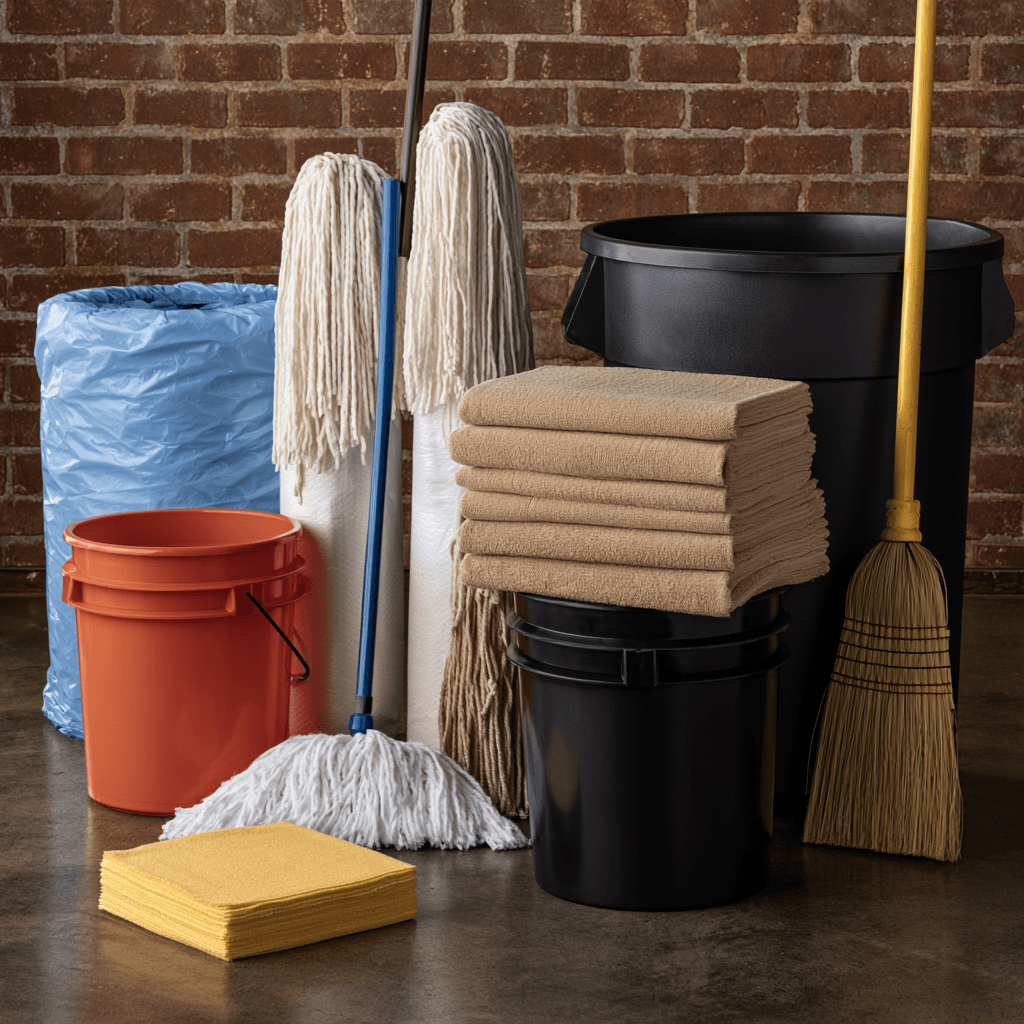 Cleaning tools and waste supplies