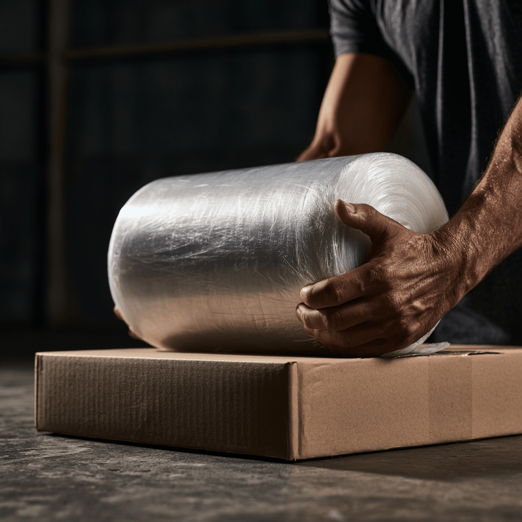 Hand stretch film rolls