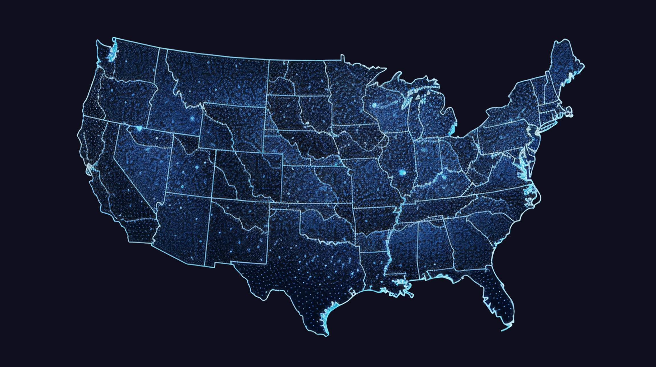 map of the United States representing nationwide shipping coverage